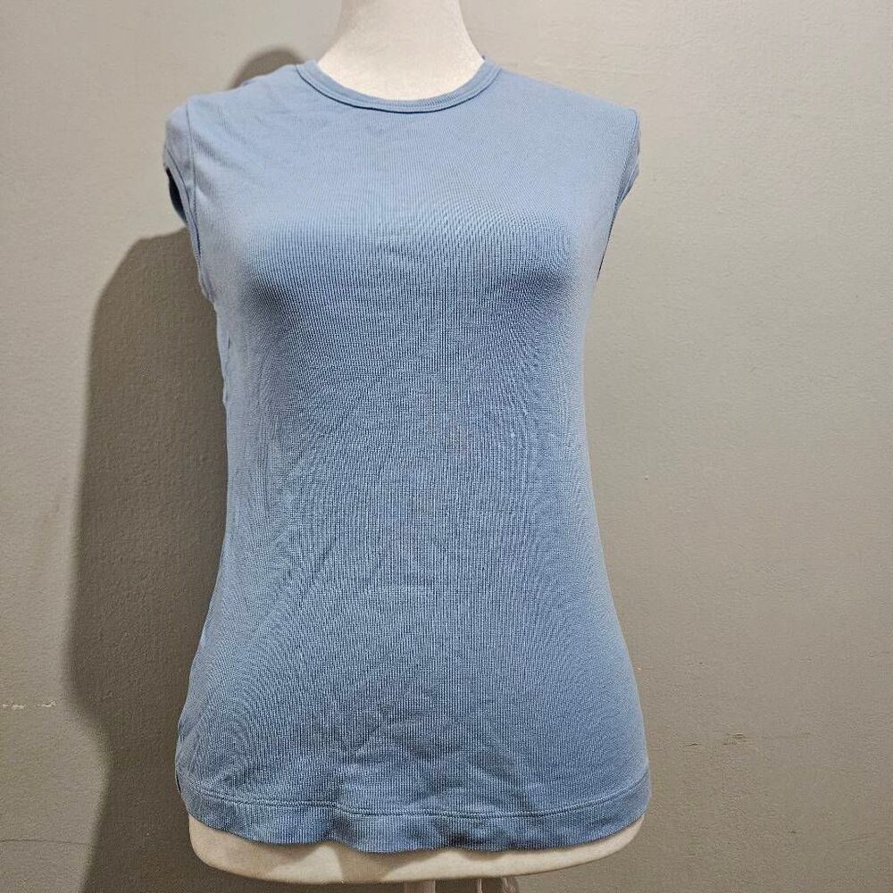 Jcrew classic blue ribbed top Size M